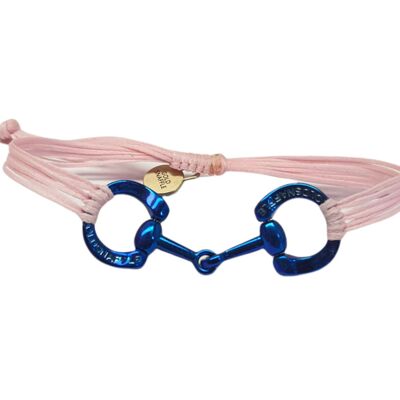 BR3GSB blue horse bit snaffle bracelet