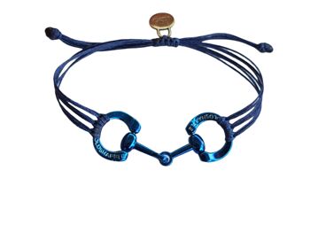 BR3GSB bracelet filet bleu avec mors de cheval 5