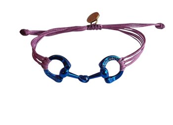 BR3GSB bracelet filet bleu avec mors de cheval 6
