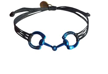 BR3GSB bracelet filet bleu avec mors de cheval 7
