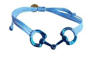 BR3GSB bracelet filet bleu avec mors de cheval 9