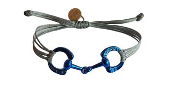 BR3GSB bracelet filet bleu avec mors de cheval 12