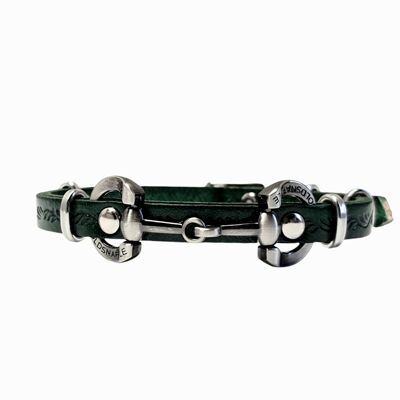 8mm leather bracelet - Inlaid