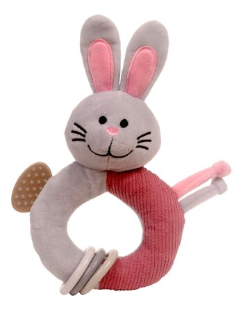 Rabbit Ringaling - premier jouet de bébé - hochet de dentition et jouet froissé 1