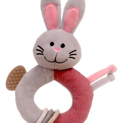 Rabbit Ringaling - baby's first toy - rattle teether and crinkle toy