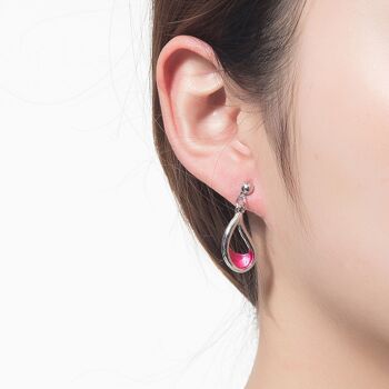 Boucle d'oreille tige Calliope rose 2