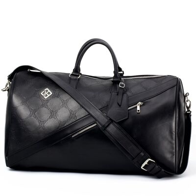 Bolsa de lona con diseño dividido - Negro
