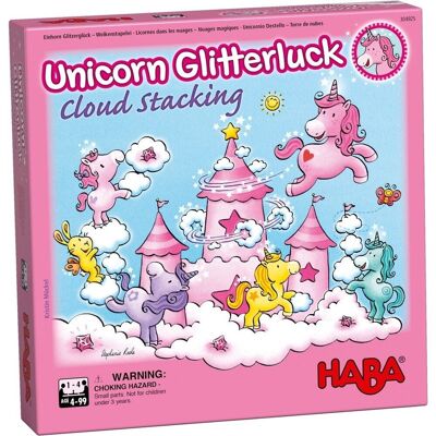 HABA Unicorn Glitterluck - Cloud Stacking - Juego de mesa