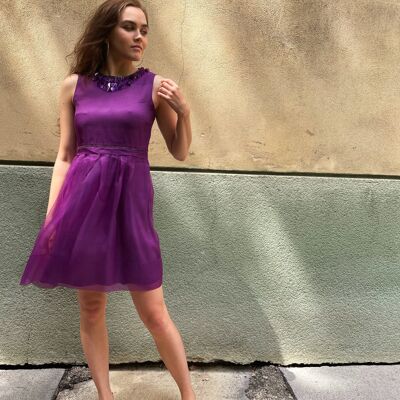 Organza purple mini dress