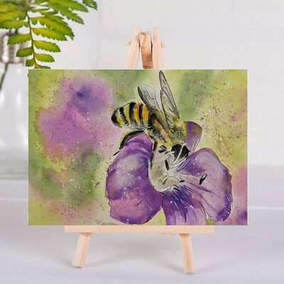 Animal Aura - Bumble Bee on Flower - Greetings Card