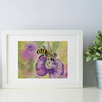 Animal Aura - Bumble Bee on Flower Print