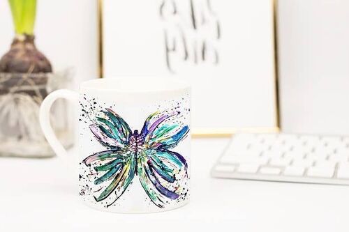 Animal Aura -bone China Mug - Butterfly Bright