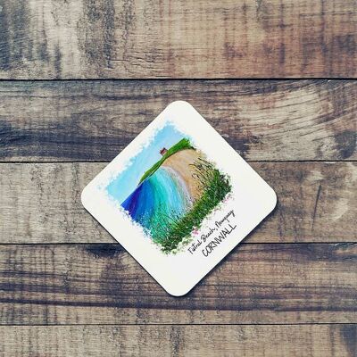 Art of Cornwall Coaster, Fistral Beach Painting, Newquay