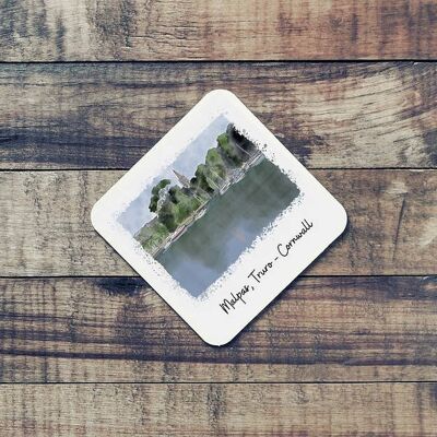 Art of Cornwall Coaster, Malpas Truro Painting, Cornovaglia