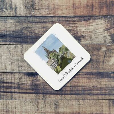 Art of Cornwall Coaster, Truro Cathedral Painting, Cornwall