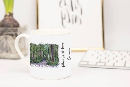 Art of Cornwall, Bone China Mug, Idless Wooods Painting