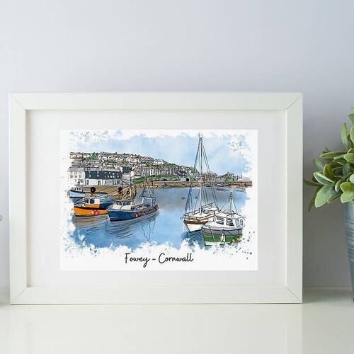 Fowey, Cornwall Art Print (foweyscape)