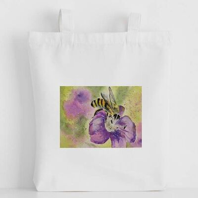 Luxury Canvas Tote Bag, Bumble Bee on Flower, Cornwall