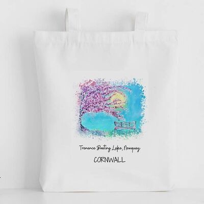 Luxury Canvas Tote Bag, Trenance Boating Lake, Newquay