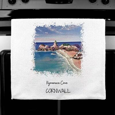 Luxury Handprinted Teatowel, Kynance Cove, Cornwall