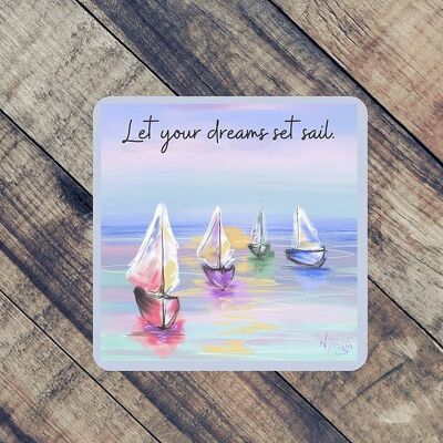 Quote Art Coaster, Set Sail
