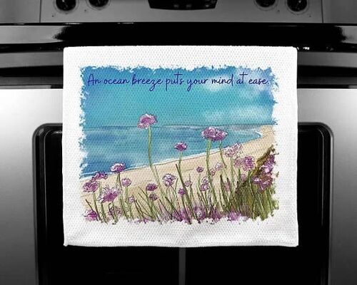 Quote Art Tea Towels - Luxury Handprinted - Breeze - Beach