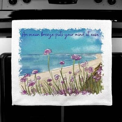 Quote Art Tea Towels - Luxury Handprinted - Breeze - Beach
