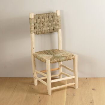 Chaise de table en bois et corde Marocaine 2