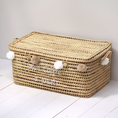 Personalized rattan and palm fiber toy box - My toy box