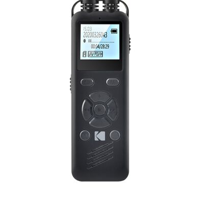 KODAK VRC250 Digital Voice Recorder - 8GB - Black - ABS Plastic