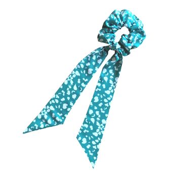 Chouchou foulard turquoise imprimé Rello 5