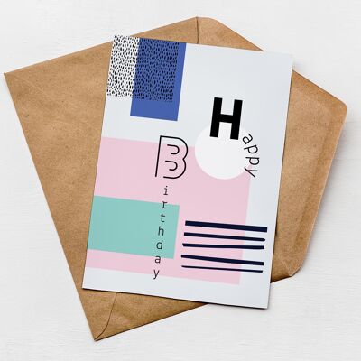 Abstract Happy Birthday Card | Greeting Card