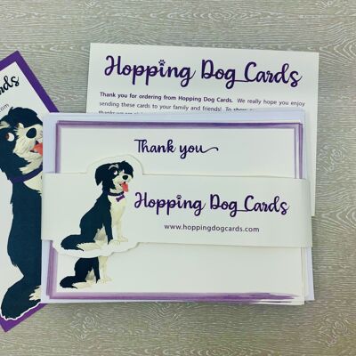Ensembles de cartes de correspondance doublées de chien adorable