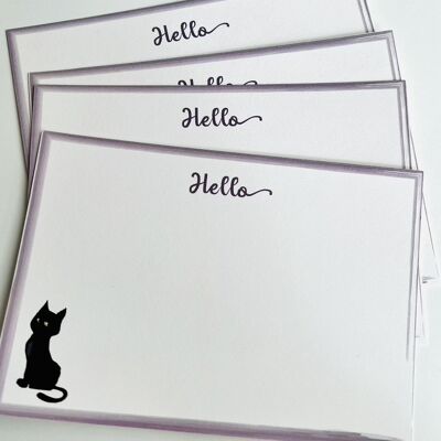 Ensembles de cartes pour notes doublées de chat mignon Bonjour!