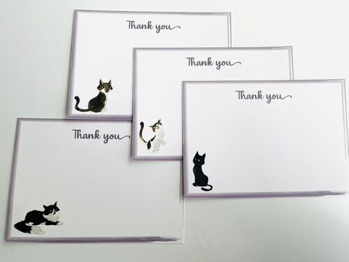 Cute Cat Lined Note card Sets Thank you