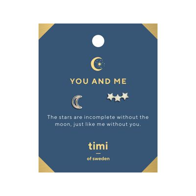 Timi of Sweden | You and Me Moon and 3 Star Örhängen  | Exclusive Scandinavian design that is the perfect gift for every women