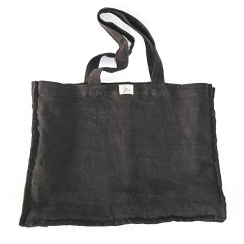 Grand sac fourre-tout en lin - Anthracite 4