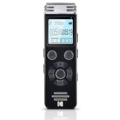 KODAK VRC450 Digital Voice Recorder - 8GB - Black - Metal