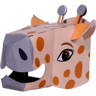Basteln Sie eine 3D-Maskenkarte mit einer Giraffe – stellen Sie Ihre eigene Kopfmaske her