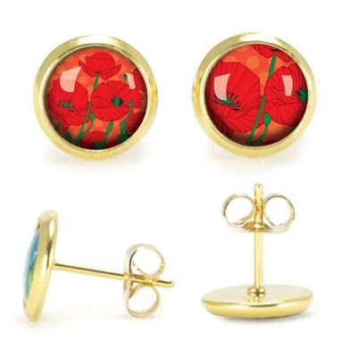Gold Surgical Stainless Steel Stud Earrings - Poppy