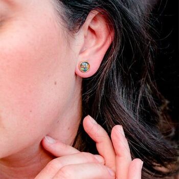 Puces d'oreilles acier chirurgical inoxydable Or - Klimt 3