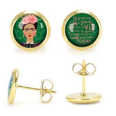 Gold Surgical Stainless Steel Stud Earrings - Frida