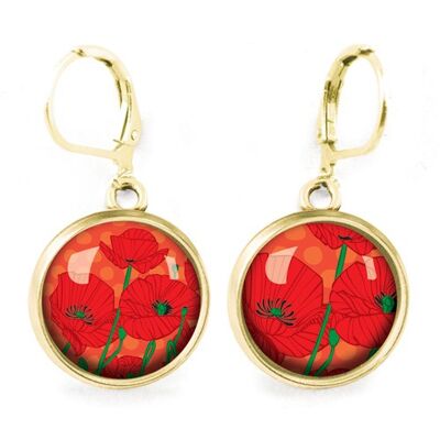 Gold Surgical Steel Queen Size Stud Earrings - Poppy