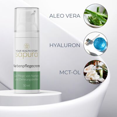 Unguento per cicatrici 50ml - Con acido ialuronico, aloe vera, MCT, secrezione di lumaca