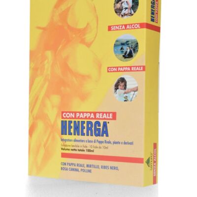 Nahrungsergänzungsmittel für Energie - HENERGA ROYAL JELLY - 10 Fläschchen mit 10 ml