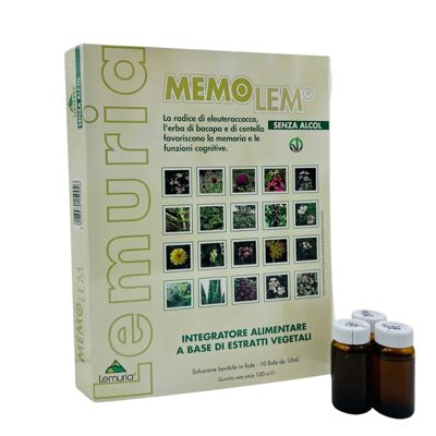 Food Supplement for Memory - MEMOLEM 10 Vials of 10 ml