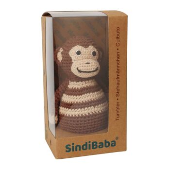 Singe en rotin CHARLIE au crochet marron (bio) 4