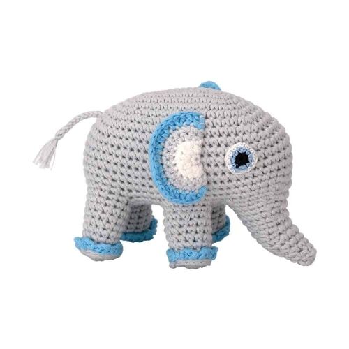 Gehäkeltes Kuscheltier Elefant JUMBO in Blau