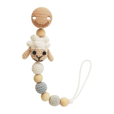 Attache-tétine au crochet mouton DOLLY, personnalisable