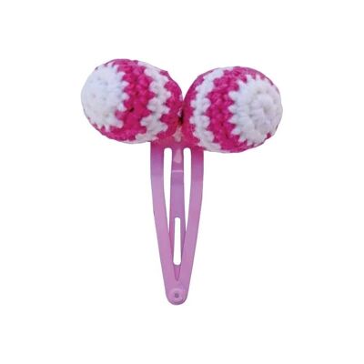 Hair clip with crochet beads (pink)